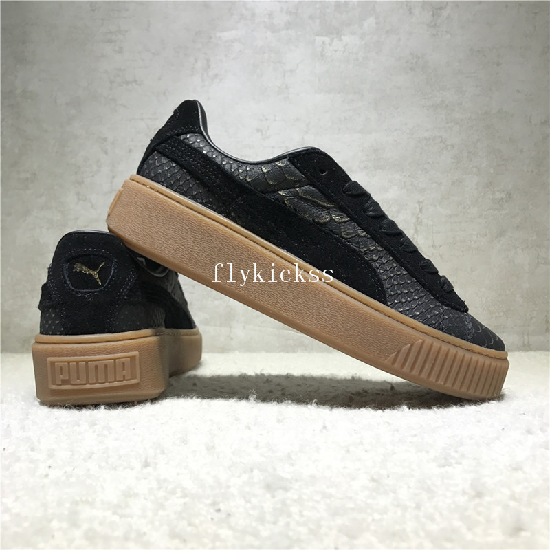 Puma Fenty Rihanna Suede Platform Black Fish Scales